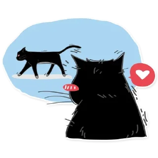😽 emoji Black Cat @TVstickers Telegram sticker 15 of 17