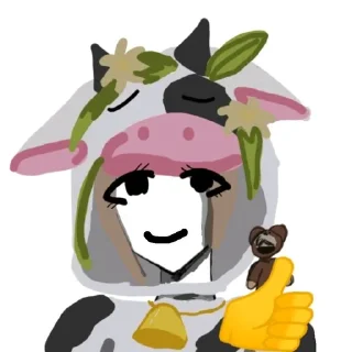 👍 emoji Чёрная Милка Telegram sticker 10 of 59
