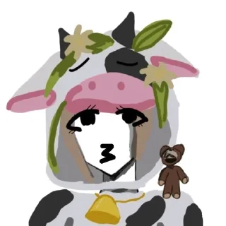 😗 emoji Чёрная Милка Telegram sticker 12 of 59