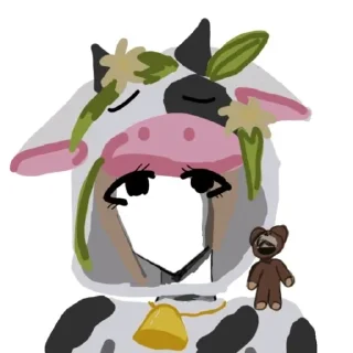 😶 emoji Чёрная Милка Telegram sticker 11 of 59