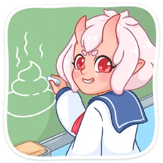 #️⃣ emoji Школьница Они-Тян | @Stick4Gram Telegram sticker 17 of 48