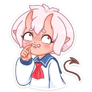 #️⃣ emoji Школьница Они-Тян | @Stick4Gram Telegram sticker 14 of 48