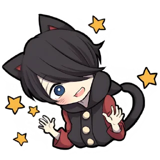 ✋ emoji Чёрный котёнок 3 @Nyasticks Telegram sticker 13 of 41