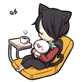 😴 emoji Чёрный котёнок 3 @Nyasticks Telegram sticker 12 of 41