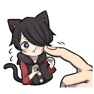 🤗 emoji Чёрный котёнок 3 @Nyasticks Telegram sticker 17 of 41