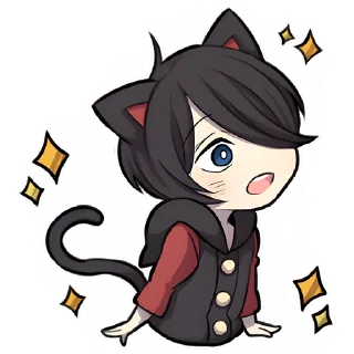 😱 emoji Чёрный котёнок 3 @Nyasticks Telegram sticker 10 of 41