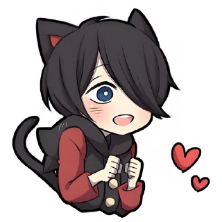 😍 emoji Чёрный котёнок 3 @Nyasticks Telegram sticker 6 of 41