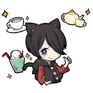 ☕ emoji Чёрный котёнок 3 @Nyasticks Telegram sticker 19 of 41