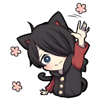 🤗 emoji Чёрный котёнок 3 @Nyasticks Telegram sticker 8 of 41