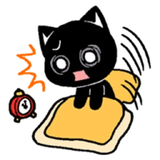 ⏰ emoji Blacky Kitty Telegram sticker 18 of 120