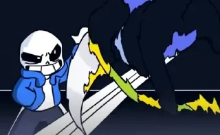 🌟 emoji Jevil VS Sans Telegram sticker 11 of 50