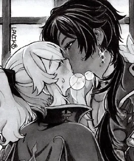 ❤️ emoji Jean x Kaeya by @aminira Telegram sticker 19 of 49
