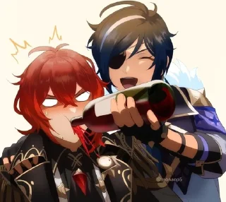 ✨ emoji Kaeya x Diluc by @aminira Telegram sticker 17 of 74