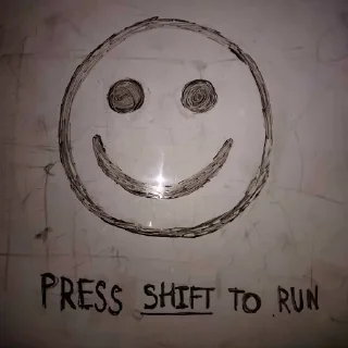 Sticker from Нажмите Shift, чтобы бежать