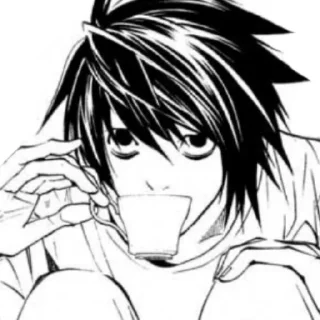 ☕️ emoji Death Note L Telegram sticker 7 of 29
