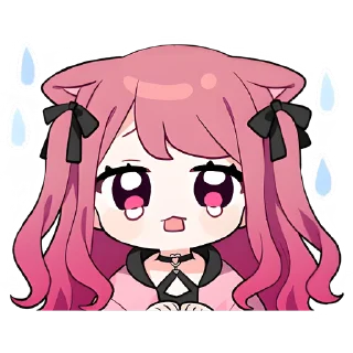 😢 emoji Пинк-чан @nyasticks Telegram sticker 19 of 25