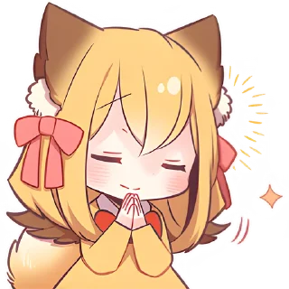 🙏 emoji Лиса-чан @Nyasticks Telegram sticker 18 of 41