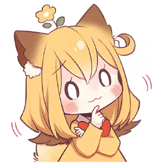 🤔 emoji Лиса-чан @Nyasticks Telegram sticker 5 of 41