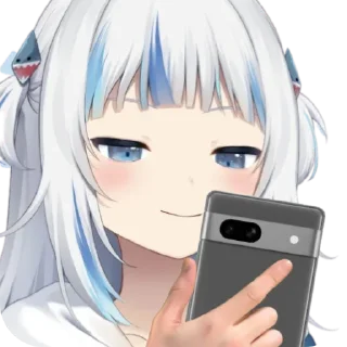 📱 emoji Gura with Google Pixels Telegram sticker 15 of 39