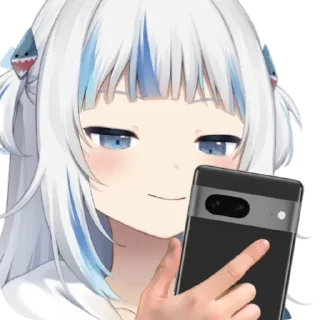 📱 emoji Gura with Google Pixels Telegram sticker 9 of 39