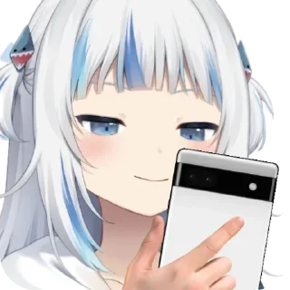 📱 emoji Gura with Google Pixels Telegram sticker 5 of 39
