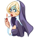 😨 emoji Naughty Nun Telegram sticker 4 of 30