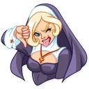 👎 emoji Naughty Nun Telegram sticker 12 of 30