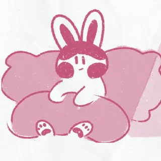 😞 emoji peachy bunny by @peachytatts Telegram sticker 7 of 55