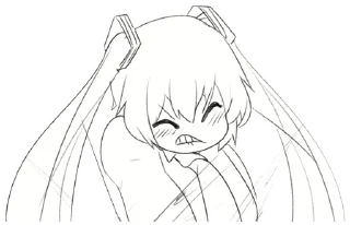 😖 emoji Hatsune Miku by @LawKraft Telegram sticker 15 of 35