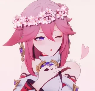 💗 emoji яэ мико богиня. Telegram sticker 8 of 23