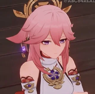 💗 emoji яэ мико богиня. Telegram sticker 13 of 23