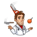 🤹 emoji Skeptical Doc Telegram sticker 10 of 36