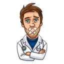 😶 emoji Skeptical Doc Telegram sticker 9 of 36