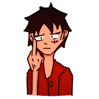 🖕 emoji Луффи Telegram sticker 17 of 21