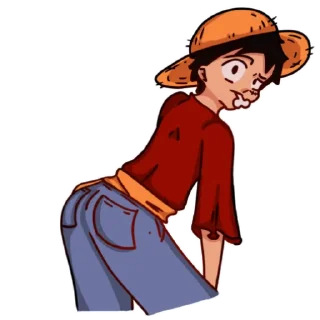 🍑 emoji Луффи Telegram sticker 12 of 21