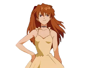 🙂 emoji A lot of Asuka (Evangelion) Telegram sticker 9 of 80