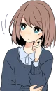 😟 emoji Sasakichi's moody girl ENG :: @line_stickers Telegram sticker 16 of 40