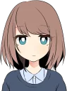 😕 emoji Sasakichi's moody girl ENG :: @line_stickers Telegram sticker 3 of 40