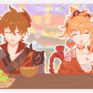 🌌 emoji Тарталья & Ёимия • @itsgensharts Telegram sticker 3 of 70