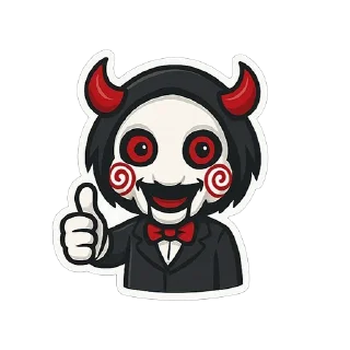 👍 emoji Billy the Puppet  | by @stickers_by_ai Telegram sticker 4 of 46