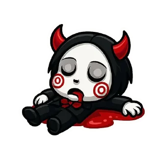 😵 emoji Billy the Puppet  | by @stickers_by_ai Telegram sticker 16 of 46