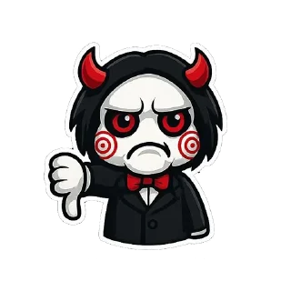 👎 emoji Billy the Puppet  | by @stickers_by_ai Telegram sticker 5 of 46