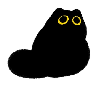 🐈 emoji Owl Black Cat @mewsticks Telegram sticker 14 of 40