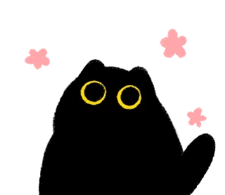 🐈 emoji Owl Black Cat @mewsticks Telegram sticker 17 of 40