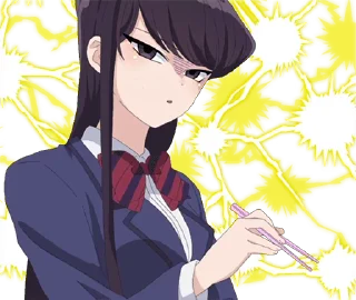 🤨 emoji TV Anime "Komi Can't Communicate" :: @line_stickers Telegram sticker 15 of 24