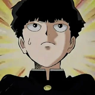 😥 emoji ★ Shigeo Kageyama ★ @anime_sticks Telegram sticker 17 of 40