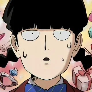 😥 emoji ★ Shigeo Kageyama ★ @anime_sticks Telegram sticker 15 of 40