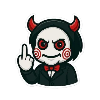🖕 emoji Billy the Puppet  | by @stickers_by_ai Telegram sticker 22 of 46