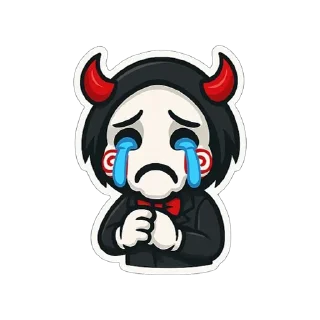 😭 emoji Billy the Puppet  | by @stickers_by_ai Telegram sticker 8 of 46