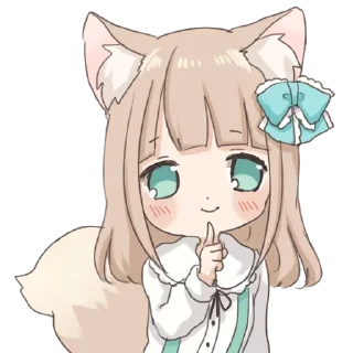 🤫 emoji Девочка волчица @nyasticks Telegram sticker 14 of 41